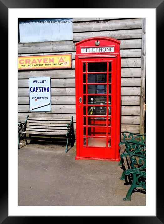 Button A Button B Red Telephone Box Framed Mounted Print by Stephen Hamer