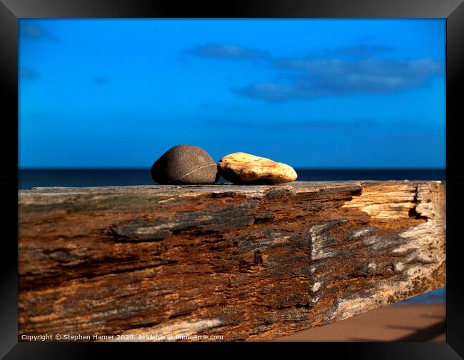 A Tale of Two Pebbles Framed Print by Stephen Hamer