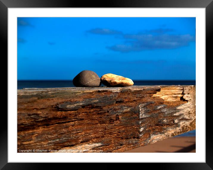A Tale of Two Pebbles Framed Mounted Print by Stephen Hamer