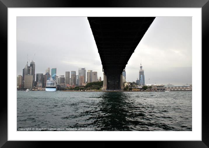 Under Sydney Harbour Bridge Framed Mounted Print by Stephen Hamer