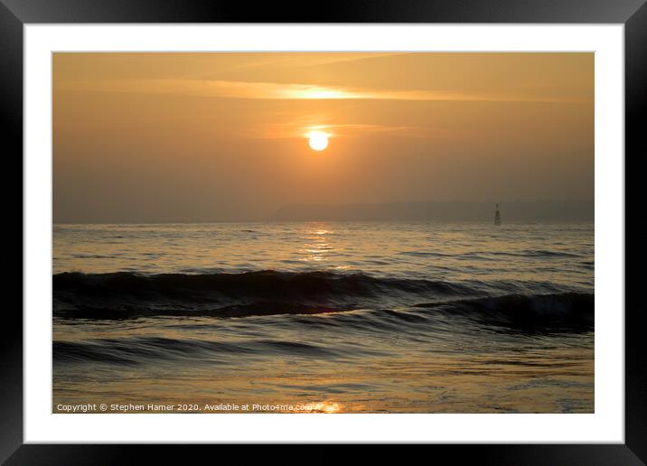 Rising Sun over Tor Bay Framed Mounted Print by Stephen Hamer