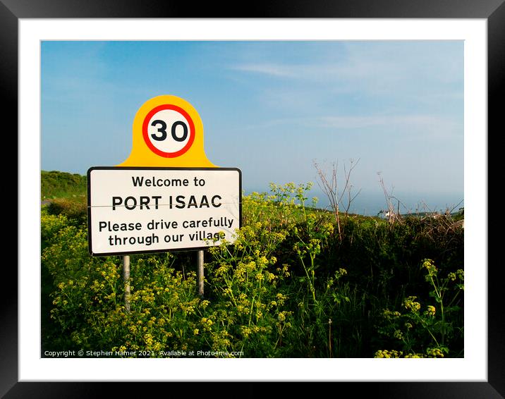 Welcome to Port Isaac Framed Mounted Print by Stephen Hamer