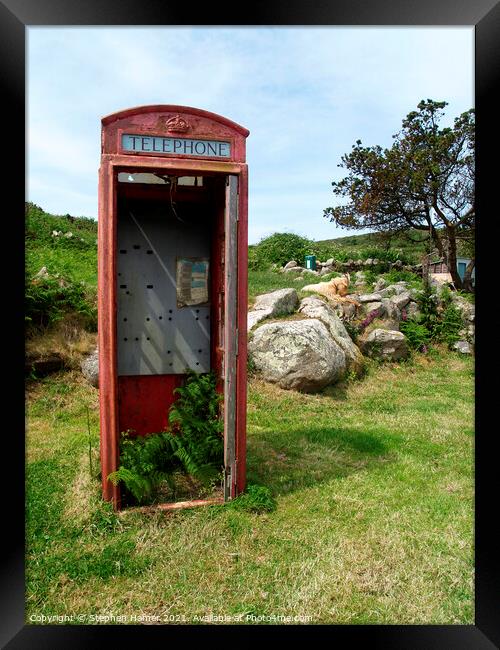Old Red Telephone Box Framed Print by Stephen Hamer