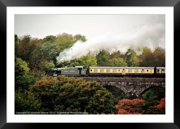 Steam over the Viaduct Framed Mounted Print by Stephen Hamer