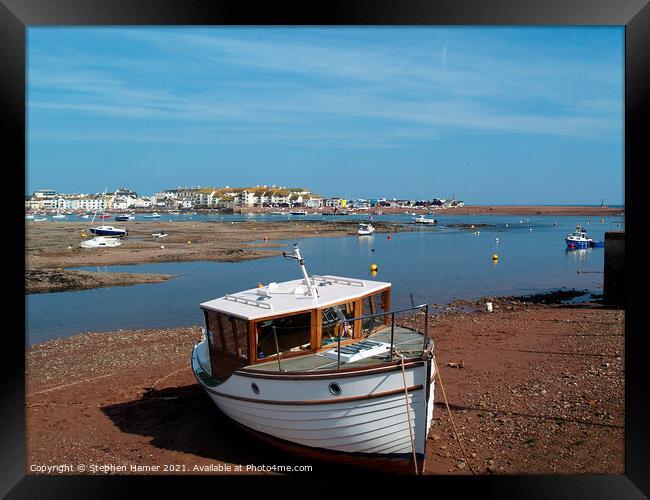 Low Tide River Teign Framed Print by Stephen Hamer