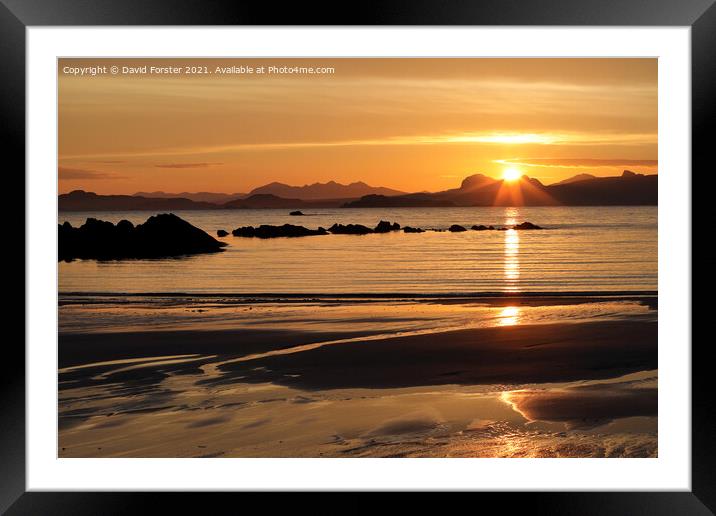 Sunrise over the Mountain of Suilven, NW Coast of Scotland Framed Mounted Print by David Forster