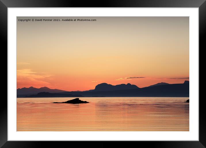 Dawn over the Mountain of Suilven, Scotland, UK Framed Mounted Print by David Forster