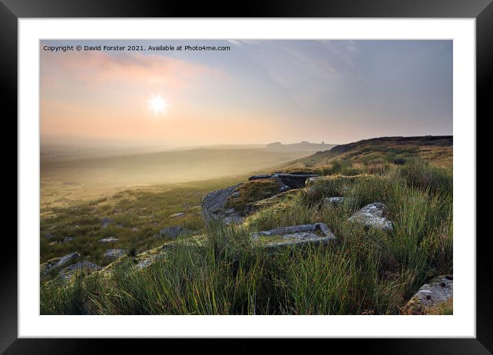 Beautiful Misty  Sunrise, North Pennines, Teesdale, UK Framed Mounted Print by David Forster