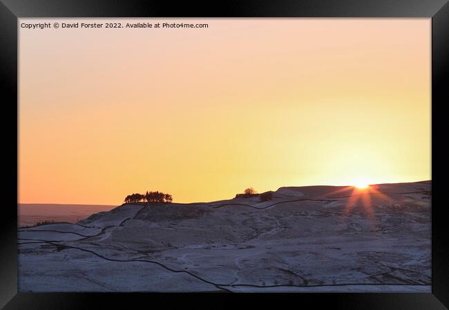 Kirkcarrion in Winter, Teesdale, County Durham, UK Framed Print by David Forster