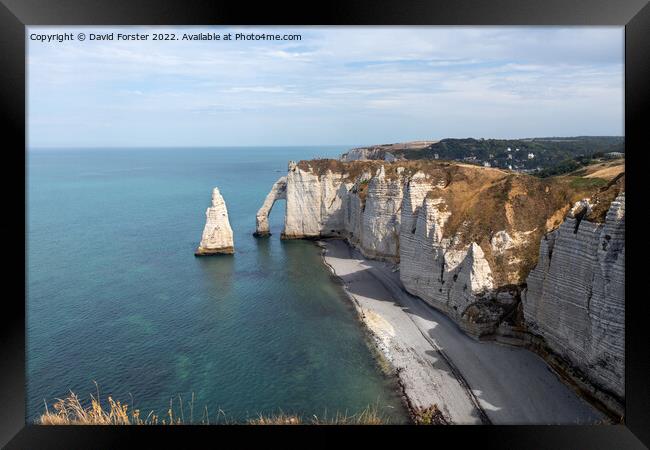 The Porte d'Aval Arch and The L'Aiguille (the Needle), Étretat Framed Print by David Forster