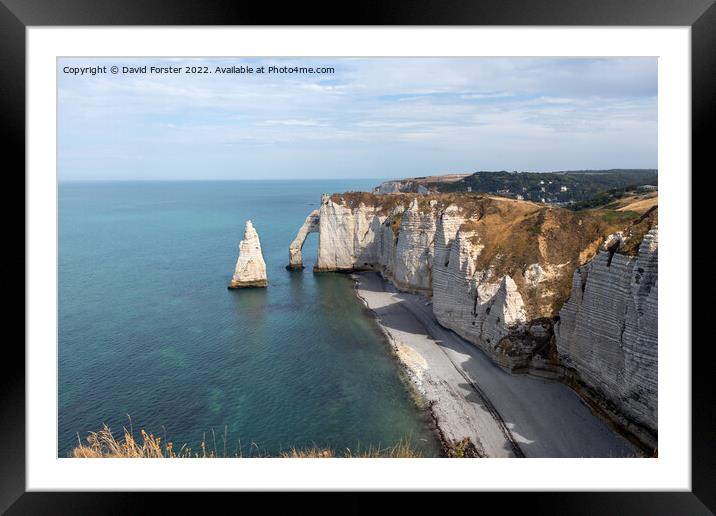 The Porte d'Aval Arch and The L'Aiguille (the Needle), Étretat Framed Mounted Print by David Forster