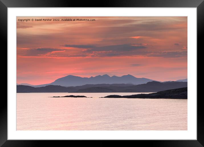 The View across Enard Bay to the Mountains of Assynt, Scotland Framed Mounted Print by David Forster