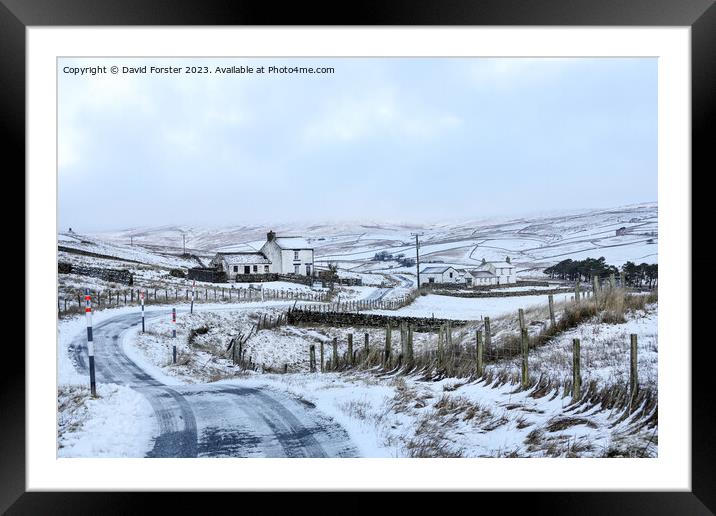 Winter Road, Harwood-in-Teesdale, County Durham, UK Framed Mounted Print by David Forster