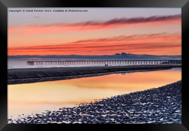 Steetley Pier at Dawn, Hartlepool, County Durham, UK Framed Print by David Forster