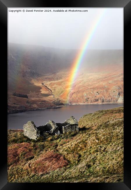 Rainbow Arching over Haweswater, Lake District, Cumbria, UK  Framed Print by David Forster