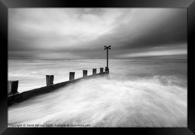 Stormy Seas and Moody Skies over Findhorn Bay, Scotland Framed Print by David Forster