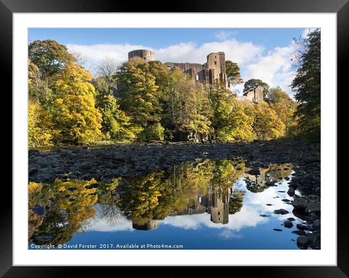 Barnard Castle Autumn, Teesdale, County Durham UK. Framed Mounted Print by David Forster