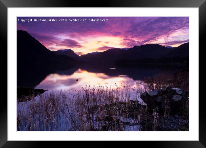 Ullswater Sunset, Lake District, Cumbria, UK Framed Mounted Print by David Forster