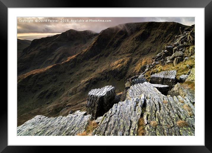  Striding Edge Viewpoint Framed Mounted Print by David Forster