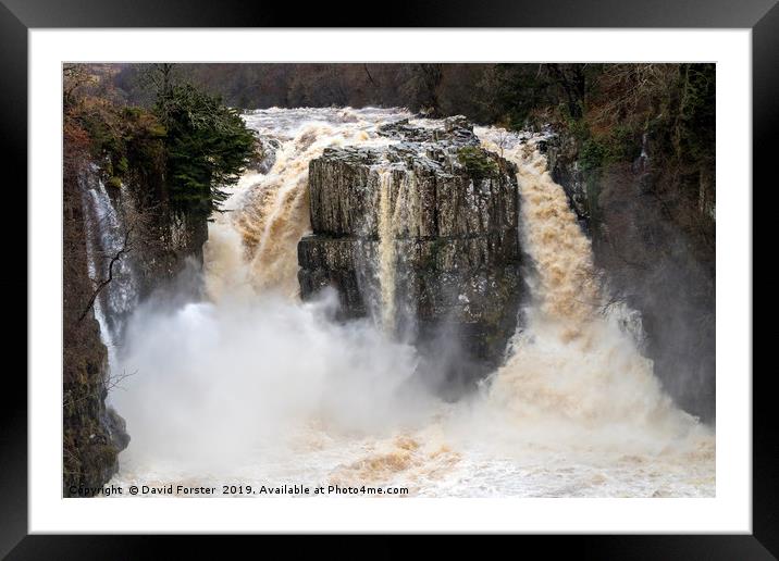 High Force in Flood  Framed Mounted Print by David Forster