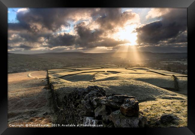  North Pennine Sun Burst Framed Print by David Forster