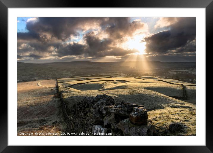  North Pennine Sun Burst Framed Mounted Print by David Forster