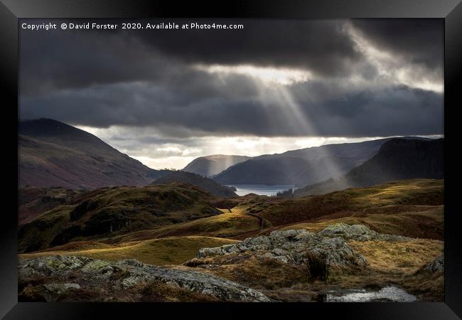 Clearing Storm, Lake District, Cumbria UK.   Framed Print by David Forster