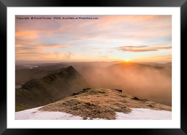Nethermost Pike Sunrise Lake District Framed Mounted Print by David Forster
