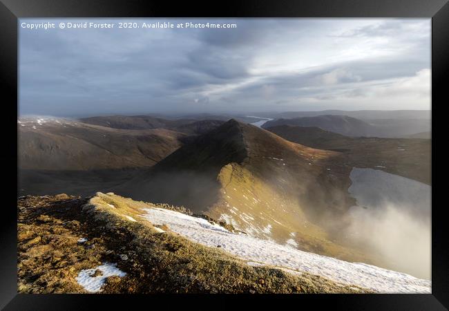 Catstye Cam and Swirral Edge, Lake District Framed Print by David Forster