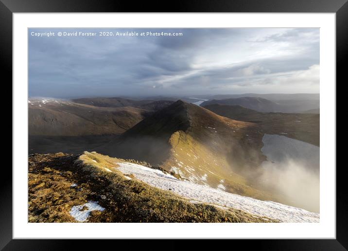 Catstye Cam and Swirral Edge, Lake District Framed Mounted Print by David Forster