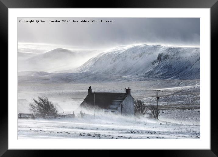 Wild Winter Storm, Upper Teesdale, County Durham,  Framed Mounted Print by David Forster