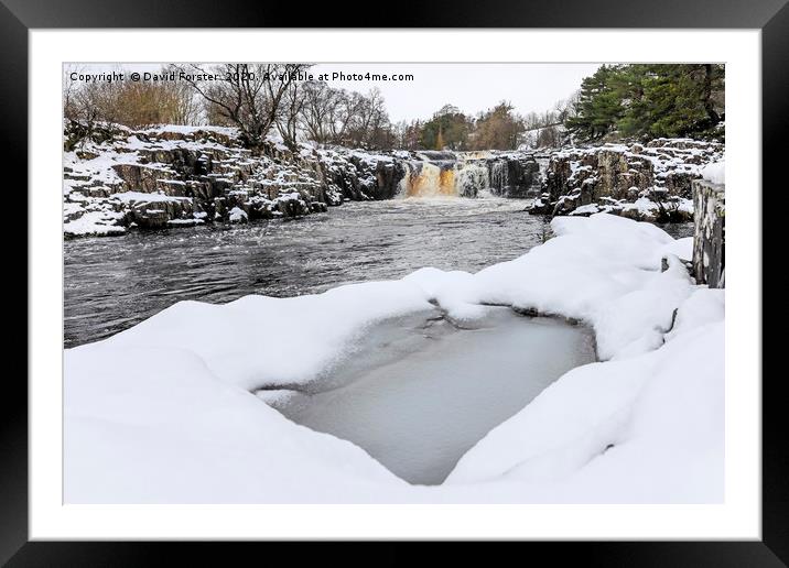 The River Tees at Low Force in Winter, Upper Teesd Framed Mounted Print by David Forster