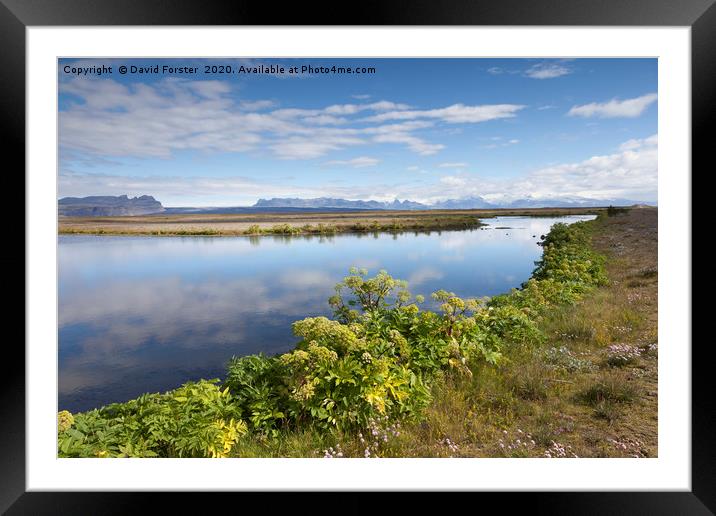 Skaftafell National Park Reflections, Iceland Framed Mounted Print by David Forster