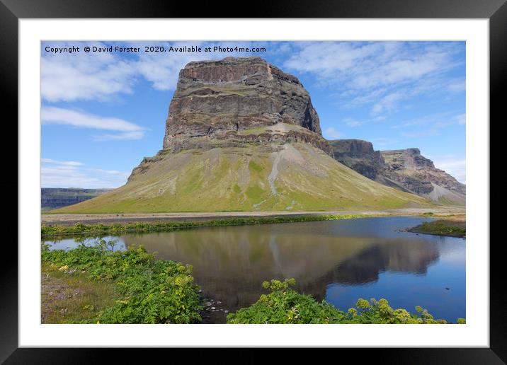 The Mountain of Lomagnupur, Iceland Framed Mounted Print by David Forster