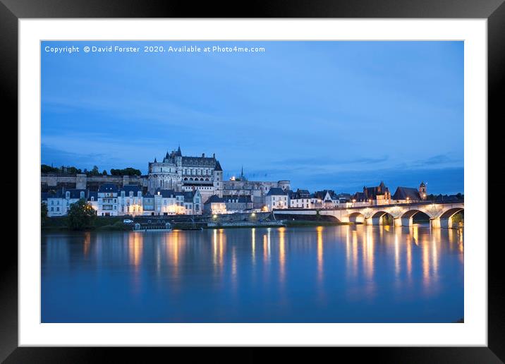 Evening Calm, Amboise and the Loire River, France Framed Mounted Print by David Forster