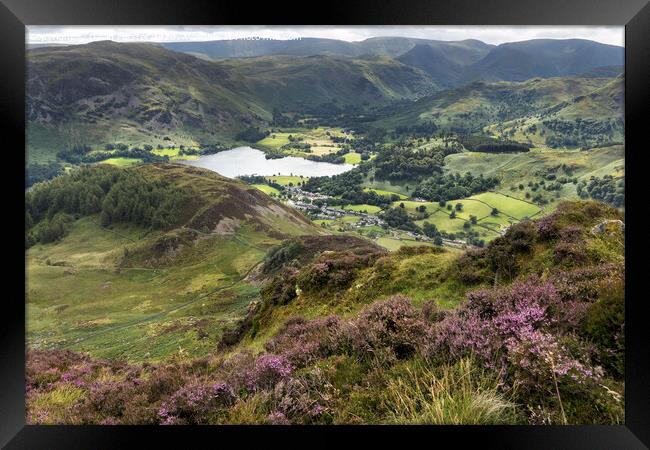 Glenridding and Patterdale from Heron Pike, Lake District, Cumbria, UK Framed Print by David Forster