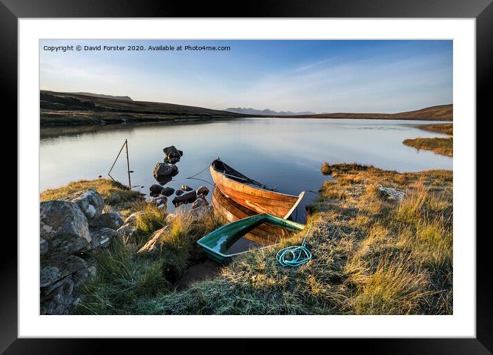 Loch Raa Fishing Boats, Achnahaird, Coigach Peninsula, Scotland, UK Framed Mounted Print by David Forster