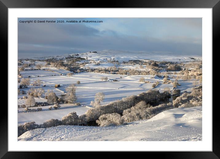 Whistle Crag Winter View, Middleton-in-Teesdale, County Durham Framed Mounted Print by David Forster