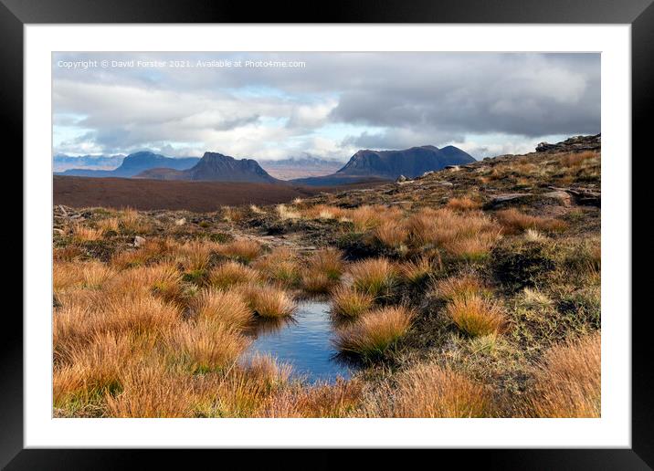 Suilven, Stac Pollaidh and Cull Mor, Highland, Scotland Framed Mounted Print by David Forster