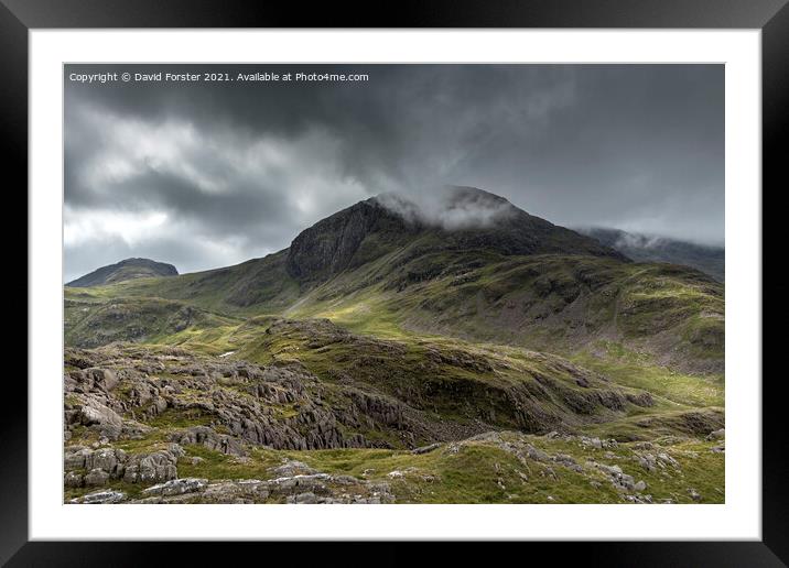 Great End and Esk Pike, Lake District, Cumbria, UK Framed Mounted Print by David Forster