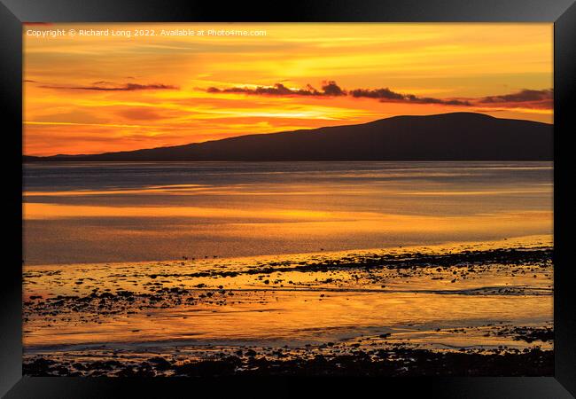 Golden Solway sunset Framed Print by Richard Long