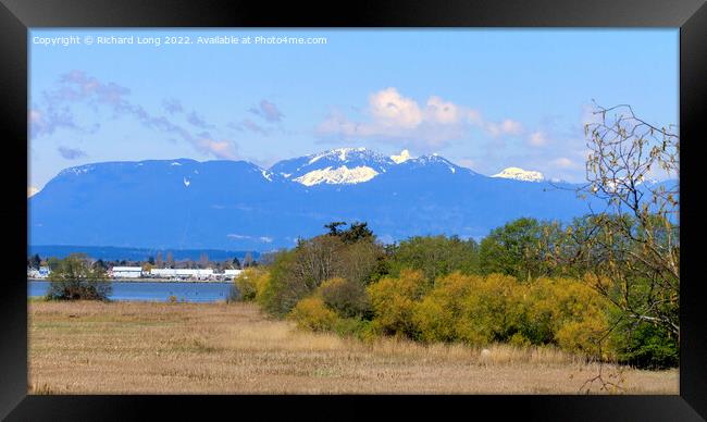 Snow capped Mountains,  British Columbia, Canada  Framed Print by Richard Long