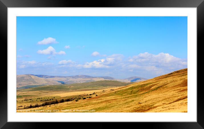 View over Langholm Moor Scotland   Framed Mounted Print by Richard Long