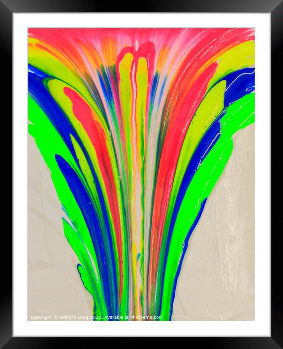 Psychedelic paint eruption Framed Mounted Print by Richard Long