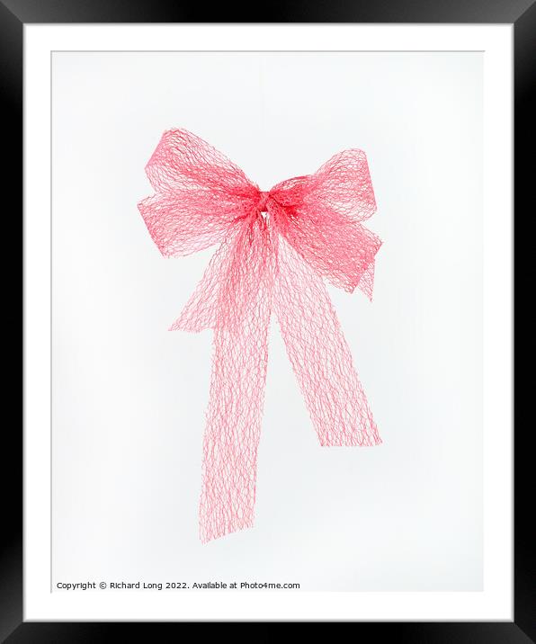 Pink lace bow  Framed Mounted Print by Richard Long