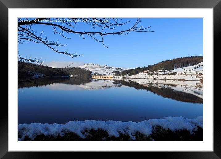 Winter scene at the Lady Bower Reservoir Framed Mounted Print by Richard Long