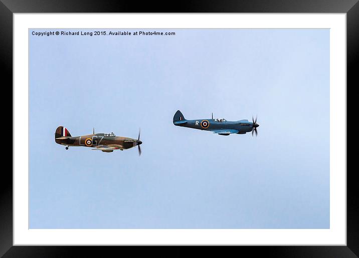  Hurricane and Spitfire Framed Mounted Print by Richard Long