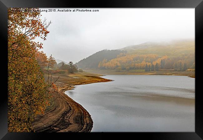  Misty Autumn and low water at the Derwent Dam Framed Print by Richard Long