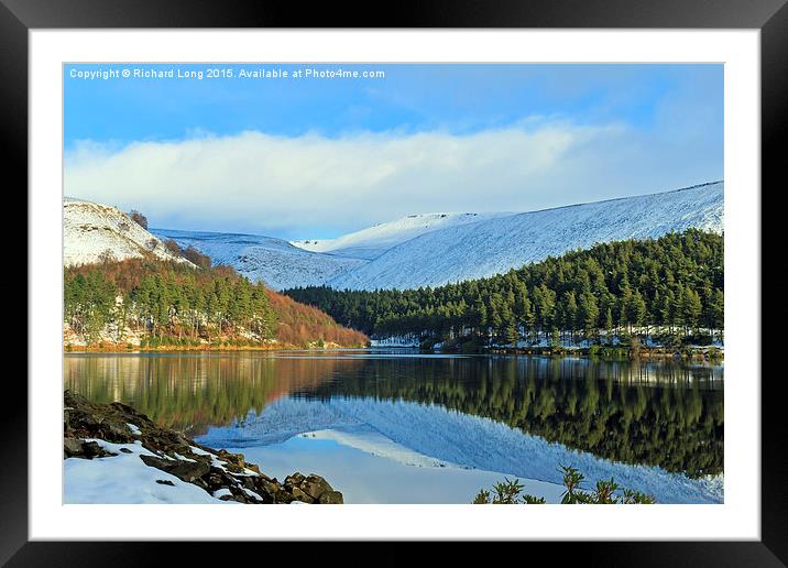  Winter Reflected in the  Derwent Reservoir Framed Mounted Print by Richard Long