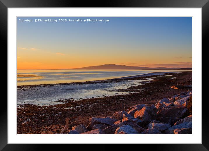 Sunset towards Criffel Framed Mounted Print by Richard Long